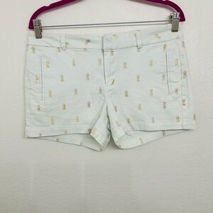 ANA White Twill Shorts Pineapple